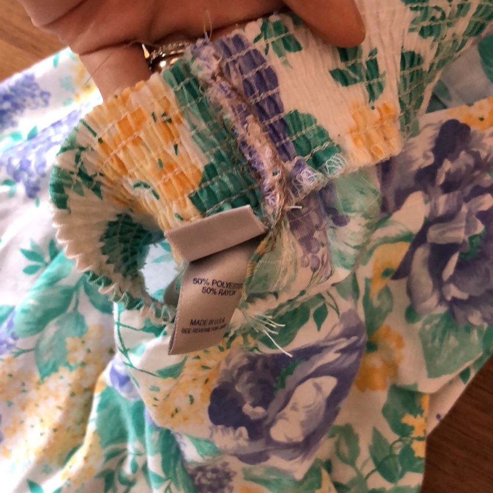 Vintage Floral Yellow and Purple midi skirt size 8 - Picture 7 of 7